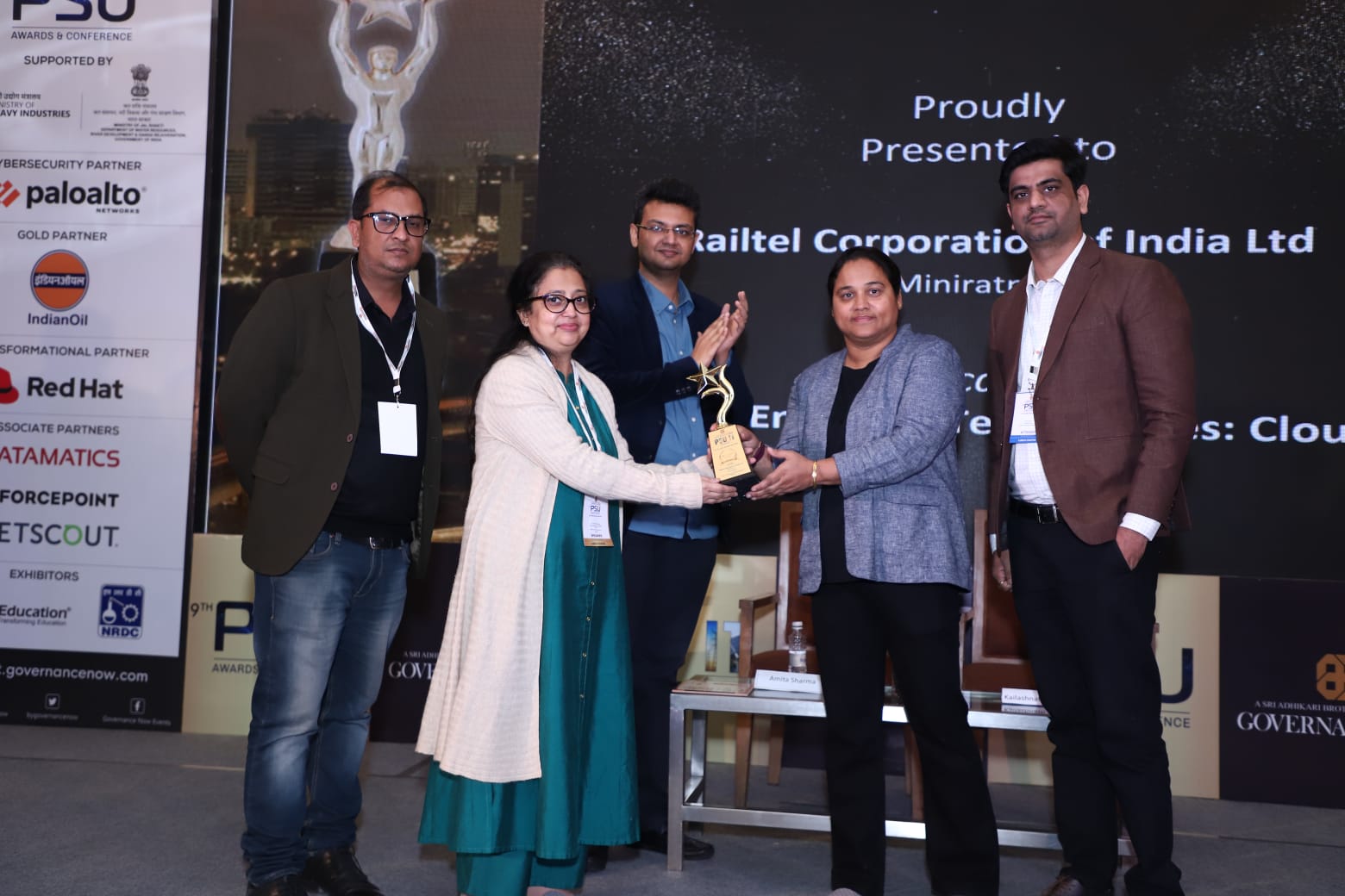  RailTel received the Governance Now PSU award in the category of 'Use of emerging technologies-Cloud' in the 9th PSU awards and conference. RailTel's RailCloud is a MeitY empanelled reliable cloud service. 