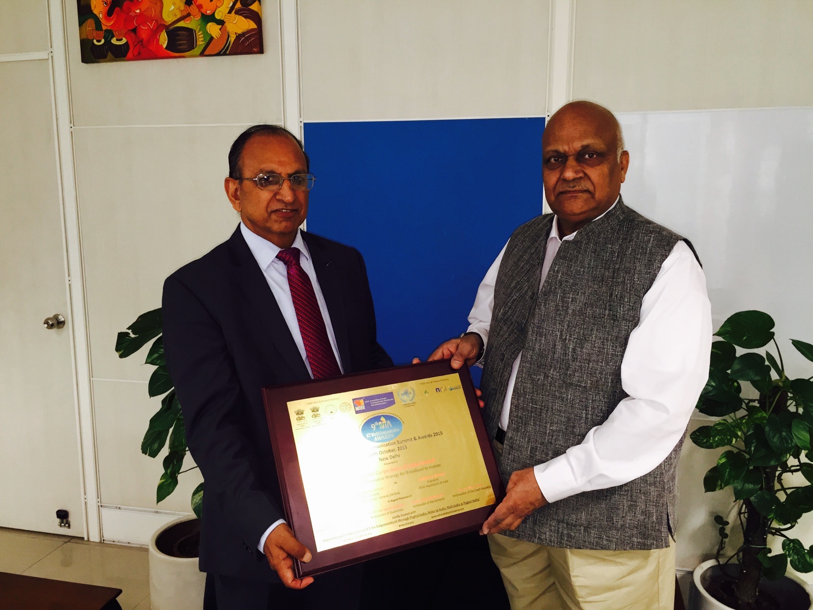  RailTel has been awarded for ‘Most Innovative Strategy for Broadband to Masses’ for its RailWire broadband business model and WiFi Services at 9th NTA ICT World Communication Summit & Awards 2015.