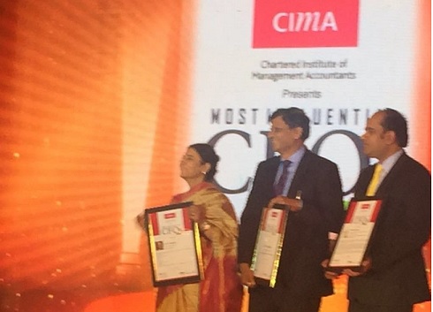 ‘Most Influential CFO’ award from Chartered Institute of Management Accountants (CIMA).
