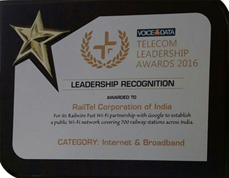 RailTel receives the Certificate of Recognition for implementing IT initiatives
