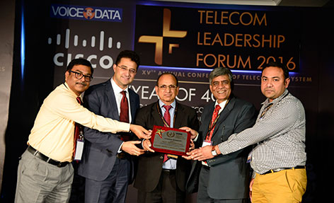 RailTel received ‘Voice & Data Leadership award 2016’ for ‘Railwire Express Network’ under the category of ‘Internet & Broadband Services’.